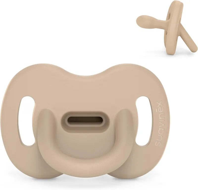SUAVINEX ▫️ Chupeta Totalmente em Silicone, Bebés de 0 a 6 meses e Recém-nascidos, Teta Fisiológica Sx Pro, Macia e Flexível, Ideal para Dormir, Respeita o Desenvolvimento Bucodental, Colour Essence, Irish Cream