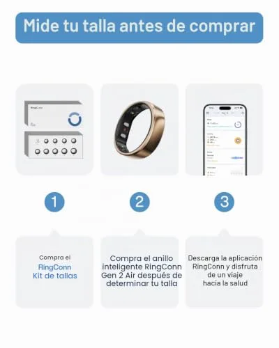 RingConn ▫️ Anel Inteligente Gen 2 Air - Duna Dourado - Tamanho 7 2