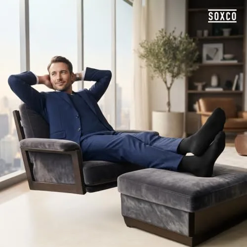 SOXCO ▫️ Meias de algodão para homem, até à panturrilha, embalagem de 12 pares 2