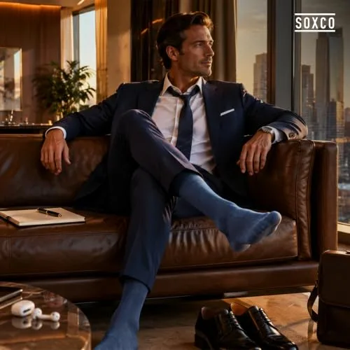 SOXCO ▫️ Meias de algodão para homem, até à panturrilha, embalagem de 12 pares 3
