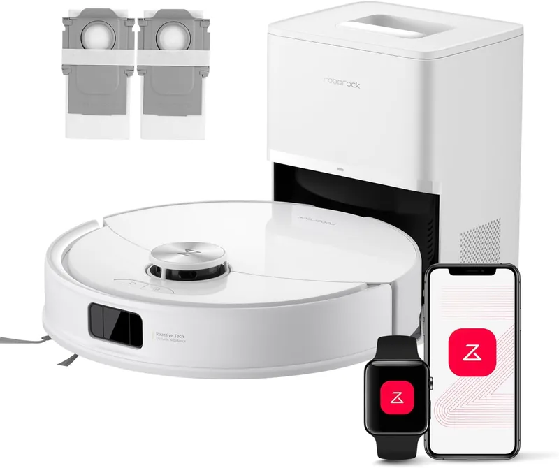 roborock ▫️ Conjunto Q10 S5+: Aspirador e Esfregador 2 em 1, 10 000 Pa, Branco | 10 000 Pa, Sistema Duplo Anti-Emaranhamento, Evasão de Obstáculos, Esvaziamento automático a cada 7 semanas, Navegação PreciSense LiDAR, Controlo através da aplicação