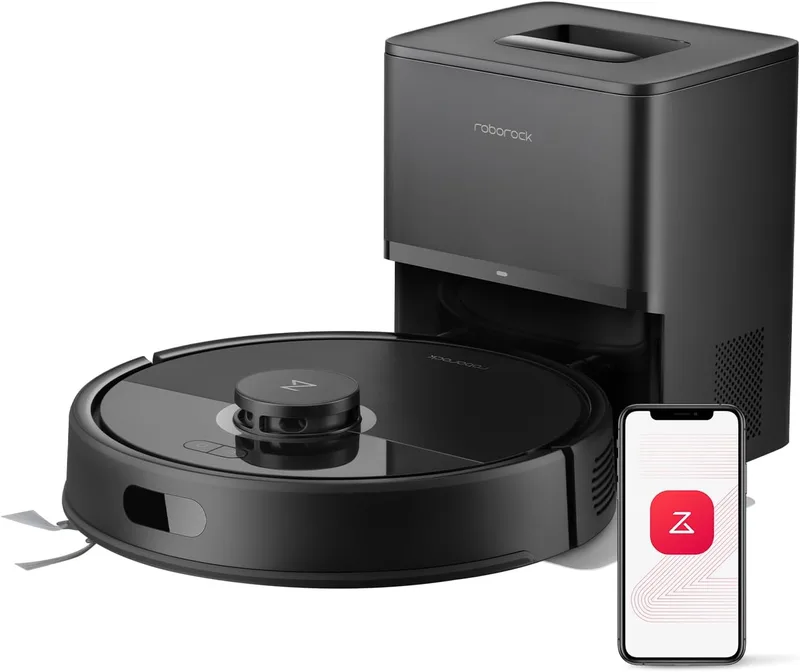 roborock ▫️ Q7L5+ Robô Aspirador e Esfregador com Sucção Extrema de 8000 Pa, Preto | 8000 Pa, 7 Semanas de Esvaziamento Automático, Sistema Duplo Anti-Emaranhamento, Navegação PreciSense LiDAR