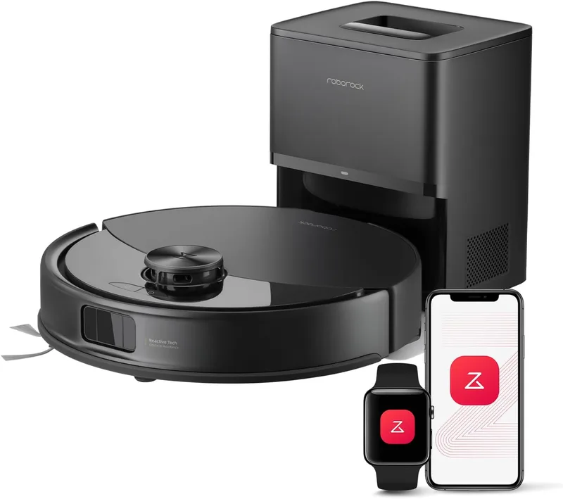 roborock ▫️ Q10 S5+ Aspirador e esfregador robótico 2 em 1 de 10 000 Pa, sistema duplo anti-emaranhamento, evasão de obstáculos, esvaziamento automático a cada 7 semanas, navegação PreciSense LiDAR, controlo através da aplicação, preto