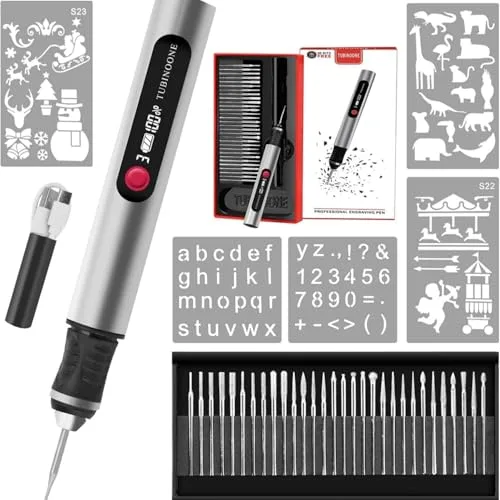 TUBINOONE ▫️ Caneta de gravação, o gravador portátil sem fios definitivo para artistas e entusiastas do bricolage, grava em mais de 50 superfícies, adequado para principiantes, recarregável, 30 pontas gratuitas 2