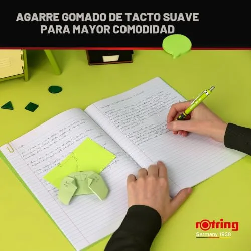 Rotring ▫️ Porta-lápis Tikky | HB 0,7 mm | Corpo cor de calêndula | Leve, com pega em borracha 5