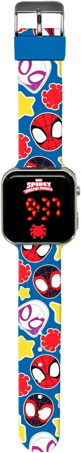 Kids Licensing ▫️ Relógio digital LED para rapazes e raparigas com personagens, hora, data e bracelete ajustável Caraterísticas