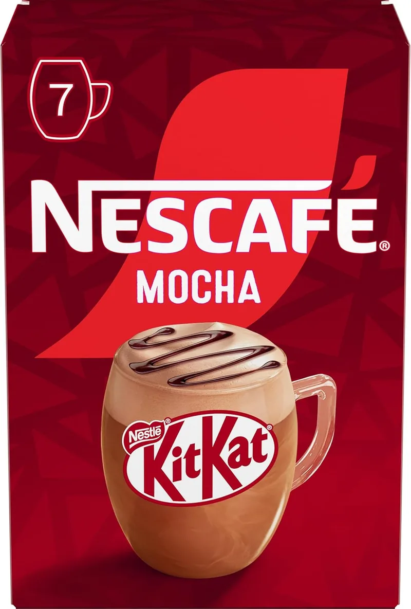Nescafe ▫️ Nescafé KITKAT Mocha Café solúvel com sabor a KITKAT, caixa de 7 saquetas