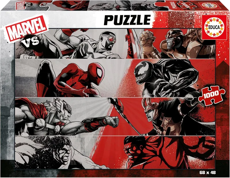 Educa ▫️ Puzzle de 1000 peças para adultos | Marvel. Inclui cola para fixar o puzzle. Tamanho: 68 x 48 cm. A partir dos 14 anos (20279)