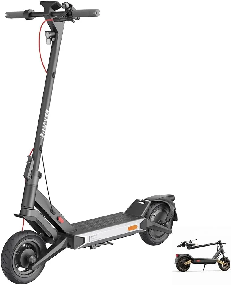 NAVEE ▫️ Scooter eléctrica para adultos ST3/ST3 Pro, autonomia 60-75 km, motor 1000W 477Wh, absorção de choques Quad, sistema antiderrapante TCS, App Lock, pneus sem câmara de ar 10".