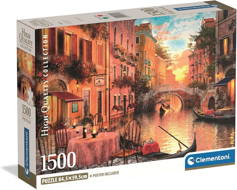 Clementoni ▫️ Puzzle para adultos 1500 peças Coleção Venezia Caixa compacta, 31743