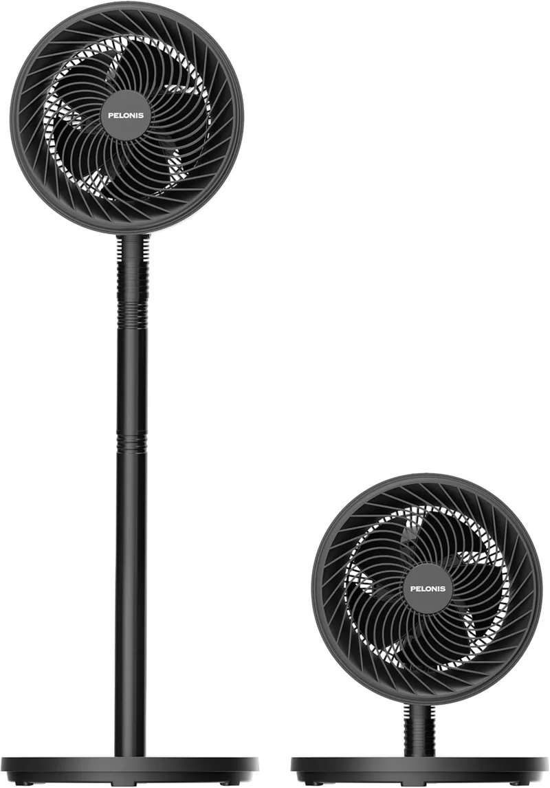 Pelonis ▫️ Ventilador de coluna com 4 alturas ajustáveis, ventilador oscilante ultrassilencioso com ângulo de rotação de 90° e 3 velocidades, para o quarto, o escritório e a casa
