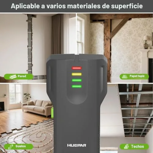 Huepar ▫️ Detetor de madeira e tubagens, com indicador luminoso LCD de quatro níveis e alarme sonoro 2