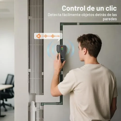 Huepar ▫️ Detetor de madeira e tubagens, com indicador luminoso LCD de quatro níveis e alarme sonoro 5