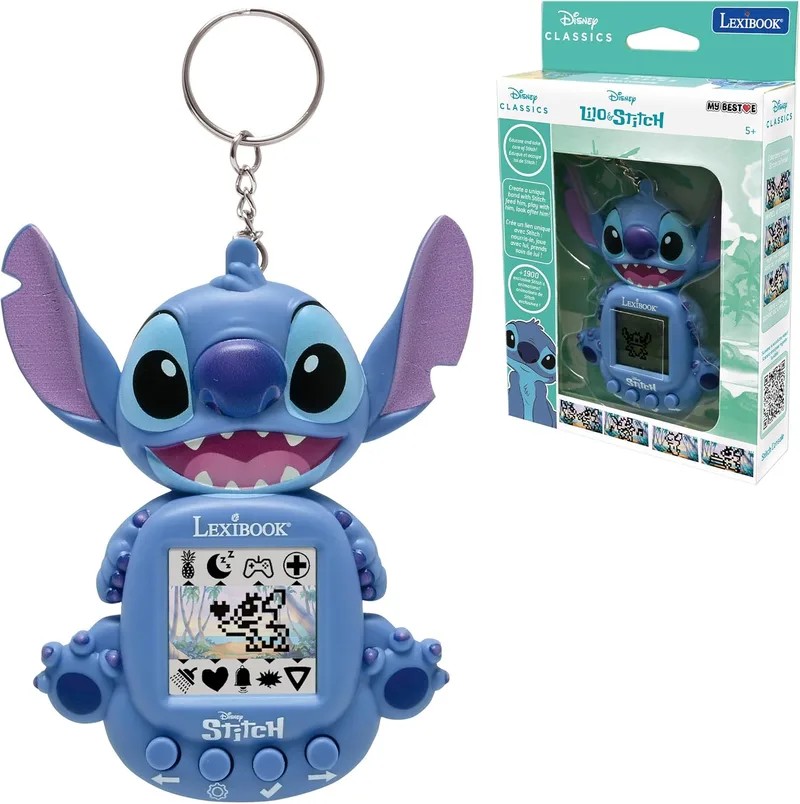 LEXIBOOK ▫️ Disney Stitch, My Best-e, Consola de jogos portátil, companheiro interativo e educativo para crianças, 8 categorias de jogos, ecrã a cores, azul, JLMB10D