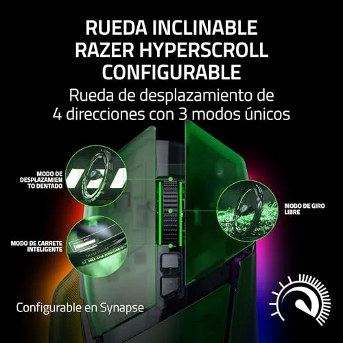 Razer ▫️ Basilisk V3 Pro 35K Phantom Green Edition - Rato de jogos RGB ergonómico, sem fios e totalmente personalizável (roda de 4 direções, sensor de 35K dpi, 13 botões) Phantom Green 2