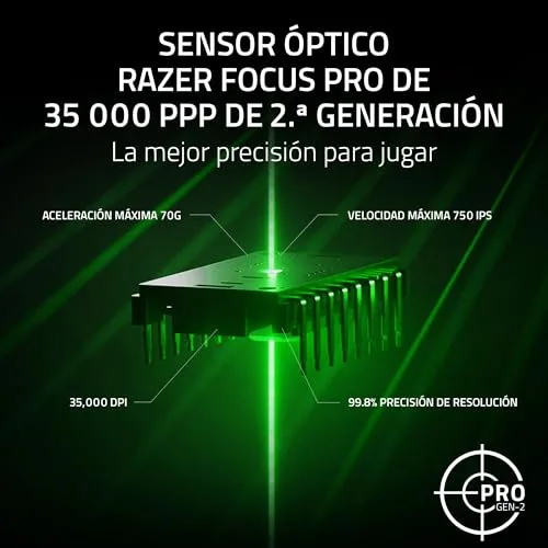 Razer ▫️ Basilisk V3 Pro 35K Phantom Green Edition - Rato de jogos RGB ergonómico, sem fios e totalmente personalizável (roda de 4 direções, sensor de 35K dpi, 13 botões) Phantom Green 3