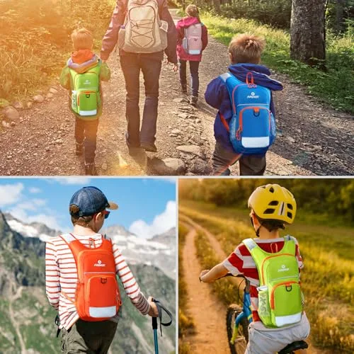 Nepest ▫️ Mochila infantil de hidratação, bolsa de água de 1,5 litros, garrafa respirável, com faixas refletoras e alças ajustáveis 6