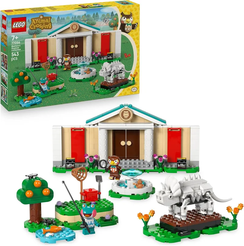 LEGO ▫️ Animal Crossing: A Coleção do Museu de Sócrates - Jogo interativo com minifiguras de Sócrates e Lili - Fósseis de dinossauros de brincar - Presente para meninas e meninos a partir dos 7 anos 77056