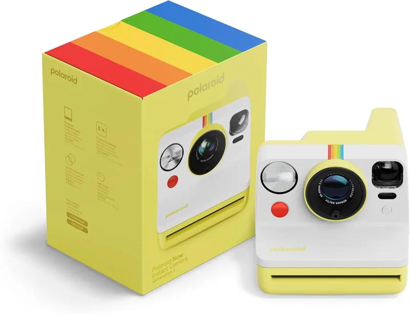 Polaroid ▫️ Câmara fotográfica instantânea Now Gen 3 com USB-C, amarela