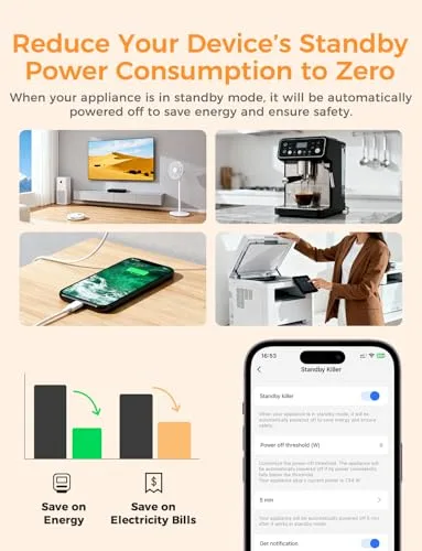 Refoss ▫️ Tomada inteligente com monitorização de energia, tomada inteligente Wi-Fi com monitorização solar, tarifa TOU, proteção contra sobrecorrentes e sobreaquecimento, compatível com Alexa 5