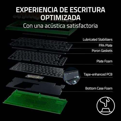 Razer ▫️ BlackWidow V4 75% Phantom Green Edition - Teclado mecânico para jogos com teclas substituíveis a quente (teclas táteis laranja, rolo, 2 botões dedicados) Configuração US | Phantom Green 4
