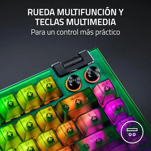Razer ▫️ BlackWidow V4 75% Phantom Green Edition - Teclado mecânico para jogos com teclas substituíveis a quente (teclas táteis laranja, rolo, 2 botões dedicados) Configuração US | Phantom Green 6