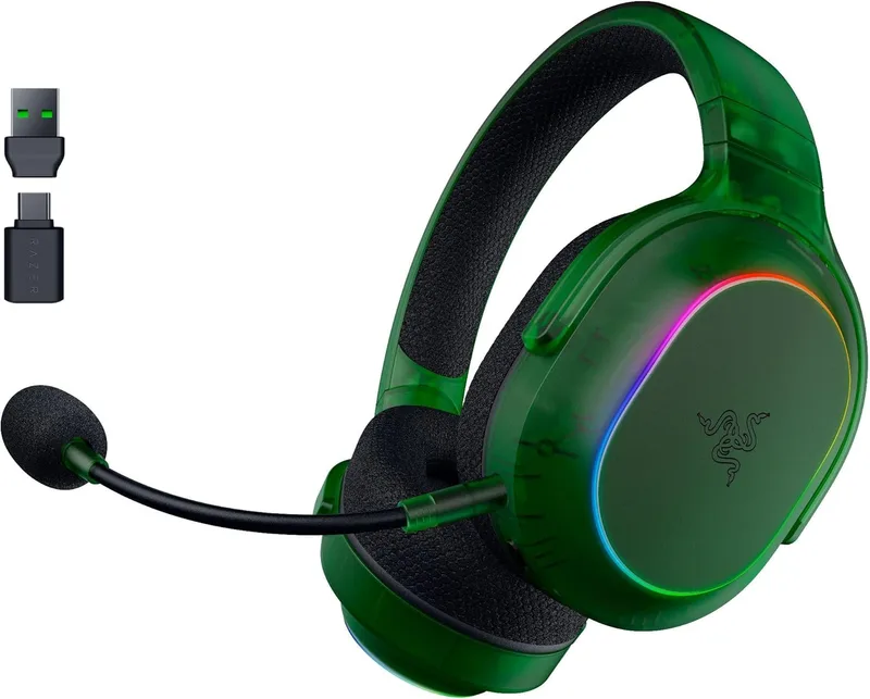 Razer ▫️ Barracuda X Phantom Green Editon - Auscultadores para jogos sem fios multiplataformas (285 g, controlador Triforce de 40 mm, HyperSpeed sem fios duplo e Bluetooth) Phantom Green