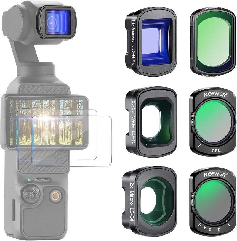 NEEWER ▫️ Kit de filtros e lentes compatível com o DJI Pocket 4/3 / Xtra Muse