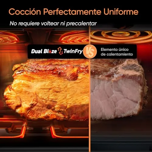 Cosori ▫️ Fritadeira de ar quente 10 L Dual Blaze Twinfry, com cesto duplo e divisória 5