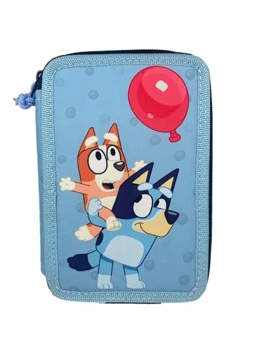 Kids Licensing ▫️ Estojo colorido com 2 fechos de correr Bluey 3