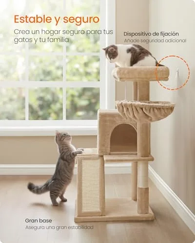 FEANDREA ▫️ Árvore para Gatos, Torre para Gatos Grandes, Castanho-camelo PCT051K03 7