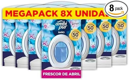 AMBI-PUR ▫️ Ambi Pur Casa de Banho - Ambientador Contínuo Lenor Frescor de Abril 8 x 7,5 ml