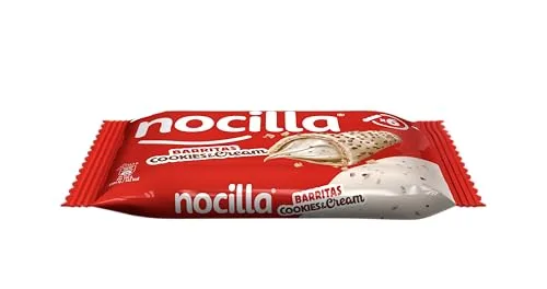 Nocilla ▫️ Barras, Cookies&Cream, com creme de leite, avelãs e pedacinhos de bolacha de cacau, sem óleo de palma - Embalagem de 6 unidades - 129 g 2