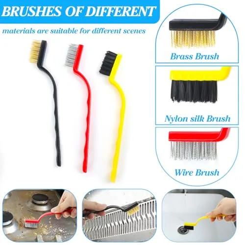 Qcdou ▫️ Escova para limpeza de fendas, conjunto de 11 peças – escova de limpeza doméstica, escova multifuncional para limpar juntas, para janelas, casas de banho, pias de cozinha e juntas de azulejos (C) 5