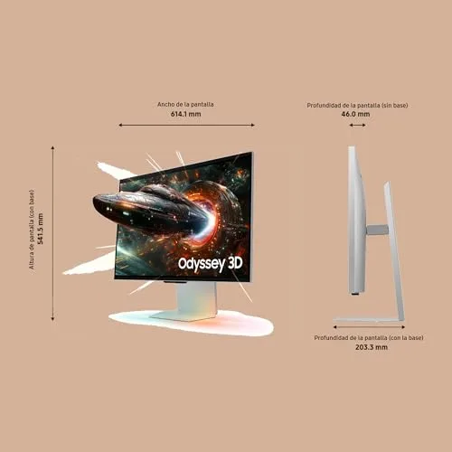 Samsung ▫️ Monitor de jogos Odyssey G9 G90XF 4K de 27 polegadas com 165 Hz e 3D Experience 5