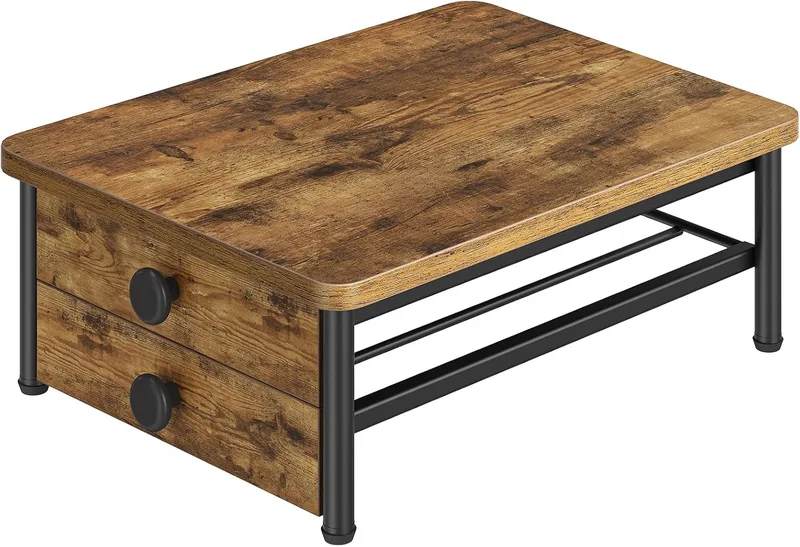 YATINEY ▫️ Suporte para cápsulas de café, gaveta para cápsulas de café, capacidade para 56 cápsulas, prateleira para máquina de café com 2 níveis, para escritório, cozinha, cafetaria, estilo vintage em castanho e preto XKH28BRY1
