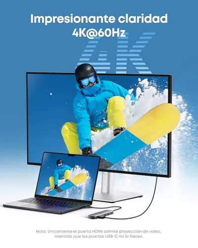 Anker ▫️ Hub USB-C 7 em 1 HDMI 4K a 60 Hz, 100 W, SD e TF 3