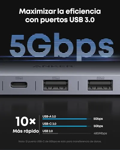Anker ▫️ Hub USB-C 7 em 1 HDMI 4K a 60 Hz, 100 W, SD e TF 4