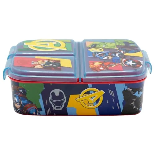 Stor ▫️ Lancheira Infantil dos Vingadores com 3 Compartimentos 2156 ml - Lancheira Escolar Resistente e Sem BPA para Crianças 3