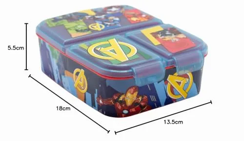 Stor ▫️ Lancheira Infantil dos Vingadores com 3 Compartimentos 2156 ml - Lancheira Escolar Resistente e Sem BPA para Crianças 5