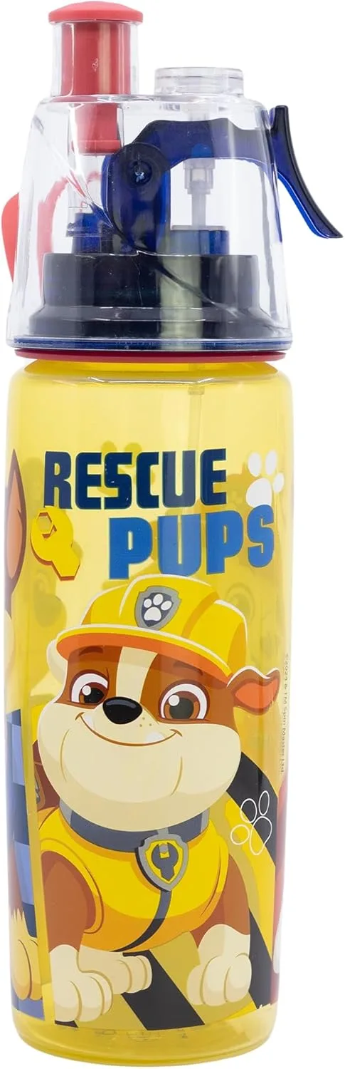 Stor ▫️ Garrafa de água de plástico para crianças Paw Patrol com bico e botão de pulverização 575ml