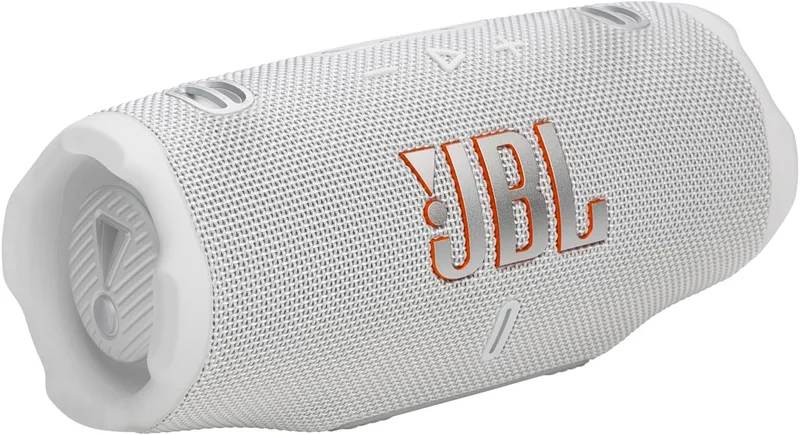 JBL ▫️ Charge 6, coluna Bluetooth portátil sem fios, autonomia de 28h, IP68 à prova de água, à prova de pó, à prova de queda, som Pro com AI Sound Boost, compatível com Auracast, branco