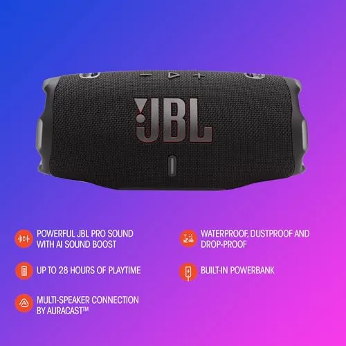 JBL ▫️ Charge 6, Altifalante Bluetooth portátil sem fios, Camuflagem 6