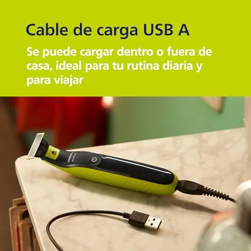 PHILIPS ▫️ OneBlade 360 Auténtico Barbeiro, máquina de barbear e aparador elétrico para rosto e corpo, 3 conjuntos de lâminas 360, 3 pentes para barba por fazer (1, 3, 5 mm), 1 kit para o corpo, QP2824/31 6
