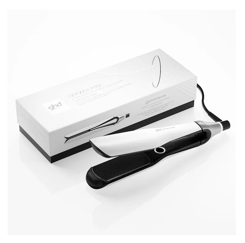 ghd Chronos Max - Alisador de cabelo profissional, modelador com placas 85% mais largas, modelação 3x mais rápida, mais brilho, sem danos térmicos extremos - para cabelos compridos, espessos ou encaracolados