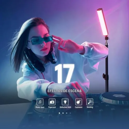 NEEWER ▫️ Barra de Luz RGB com Tripé de Secretária, Barra de luz magnética manual para fotografia e vídeo, 2500K-8500K regulável, CRI95+, barra de luz LED tubular com todas as cores, bateria de 2550mAh, 17 modos para vlogs e TikTok, TL20C 4