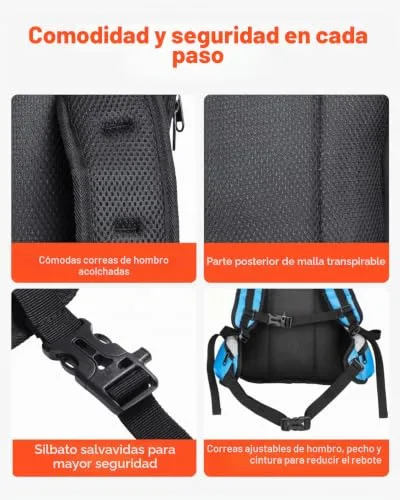 VEVOR ▫️ Mochila de hidratação isolada de 15 L com bolsa de água em TPU de 3 L, Mochila para corrida, caminhadas, ciclismo e viagens, preta, para homem e mulher, 470 x 290 x 130 mm 6