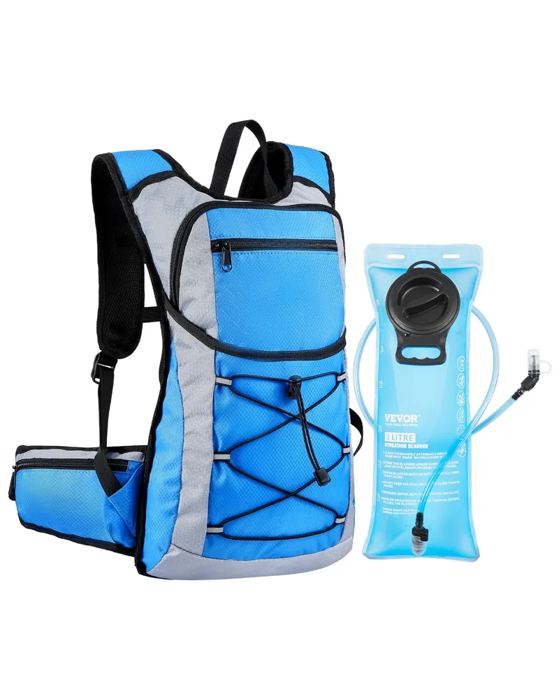 VEVOR ▫️ Mochila de hidratação isolada de 15 L com bolsa de água em TPU de 3 L, Mochila para corrida, caminhadas, ciclismo e viagens, preta, para homem e mulher, 470 x 290 x 130 mm