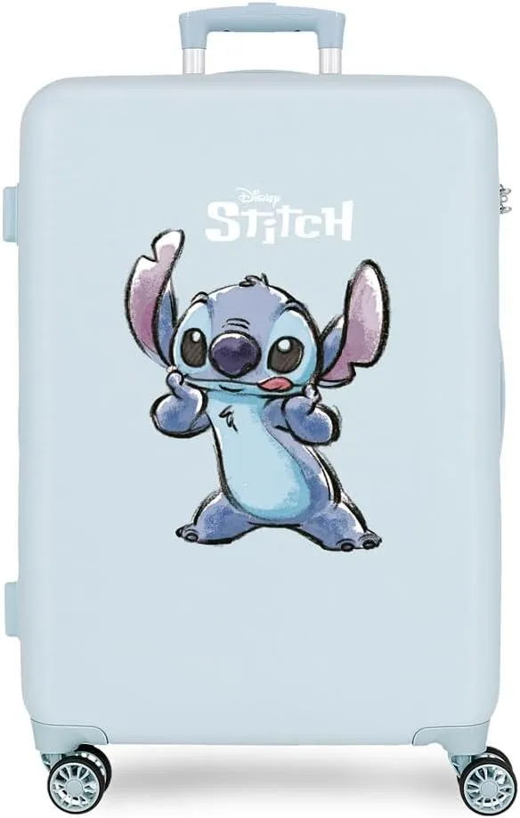 Disney ▫️ Adorable Stitch Moods Hard Shell Cabin Suitcase ABS Side Combination Lock 4 Wheel Double Luggage Hand Luggage