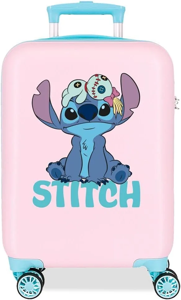 Disney ▫️ A mala infantil rígida com fecho de combinação lateral e 4 rodas, para bagagem de mão, é fabricada em ABS, um material rígido e leve.